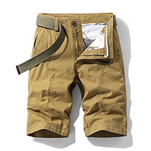 Men's Basic Outdoor Casual Chinos Shorts Bermuda shorts Pants Solid Colored Knee Length Yellow Army Green Black Light Grey Dark Gray  Summer Lightinthebox