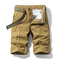 Men's Basic Outdoor Casual Chinos Shorts Bermuda shorts Pants Solid Colored Knee Length Yellow Army Green Black Light Grey Dark Gray  Summer Lightinthebox - thumbnail