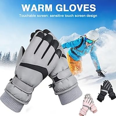 1pair Unisex Skiing Gloves Winter Warm Keeping Gloves Windproof Waterproof And Anti-skid Touch Screen Riding  Cycling Gloves miniinthebox