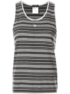 Chanel Pre-Owned striped tank top - Grey