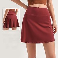Women's Golf Skirts Golf Skorts Breathable Quick Dry With Pockets Skirt Regular Fit Side Pockets 2 in 1 Solid Color Summer Tennis Golf Badminton miniinthebox - thumbnail