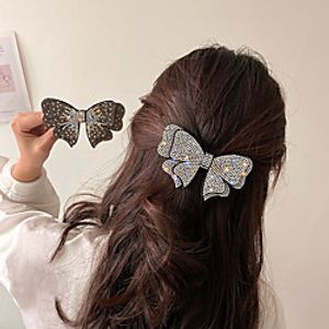2 Pcsset Exaggerated Full Diamond Bow Back Head Fashion Bangs Clip Tide Net Red Hairpin Girl Top Clip Personality Hair Accessories Lightinthebox