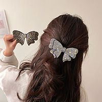 2 Pcsset Exaggerated Full Diamond Bow Back Head Fashion Bangs Clip Tide Net Red Hairpin Girl Top Clip Personality Hair Accessories Lightinthebox - thumbnail