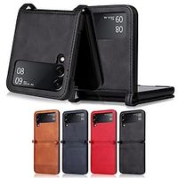 Phone Case For Samsung Galaxy Flip Z Flip 3 Shockproof Card Holder Slots Solid Colored PU Leather miniinthebox Phone Case For Samsung Galaxy Flip Z Flip 3 Shockproof Card Holder Slots Solid Colored PU Leather miniinthebox