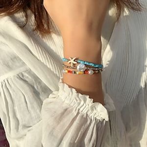 4pcs Women's Bead Bracelet Vintage Bracelet Retro Vintage Theme Fashion European Boho Alloy Bracelet Jewelry White For Gift Daily Beach Festival Lightinthebox