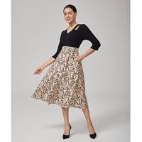 Creative Pattern Knit-Woven Spliced Dress