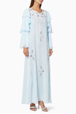 Flowing Kaftan in Hand Embroidered Chiffon Flowing Kaftan in Hand Embroidered Chiffon