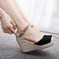 Women's Heels Pumps Peep Toe Satin Solid Colored Almond Black Lightinthebox - thumbnail