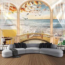 Sea Balcony Landscape Hanging Tapestry Wall Art Large Tapestry Mural Decor Photograph Backdrop Blanket Curtain Home Bedroom Living Room Decoration Lightinthebox