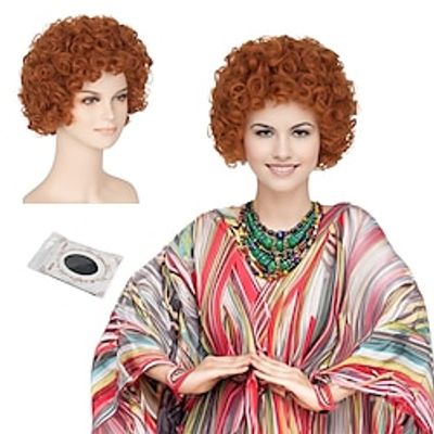 Women Short Curly Reddish Brown Hair Wig Cosplay Party Wig Lightinthebox
