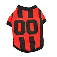 Cat Dog Shirt / T-Shirt Jersey Vest Stripes Holiday Sports Dog Clothes Puppy Clothes Dog Outfits White Red Blue Costume for Girl and Boy Dog Cotton XS S M L miniinthebox - thumbnail