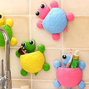 1pcs Cute Turtle Design Storage Rack, Suction Cup Toothbrush Holder, Creative Cartoon Bathroom Storage Organizer, Toothbrush  Toothpaste Storage Rack, Bathroom Accessories Lightinthebox