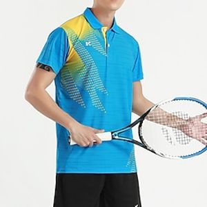 Men's Golf Shirt Tennis Shirt Breathable Quick Dry Moisture Wicking Short Sleeve T Shirt Top Regular Fit Printed Summer Gym Workout Tennis Badminton  Micro-elastic  Lightweight Lightinthebox