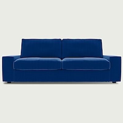 IKEA KIVIK 3 Seat Sofa Cover Checked Velvet Regular Fit With Piping Machine Washable Lightinthebox