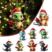 Christmas Tree Ornaments Hanging Decorations Cute Christmas Ornament 2023 New 2D Acrylic Crafts Hanging Ornament New Year Festive Party Supplies Room Hanging Decor miniinthebox - thumbnail