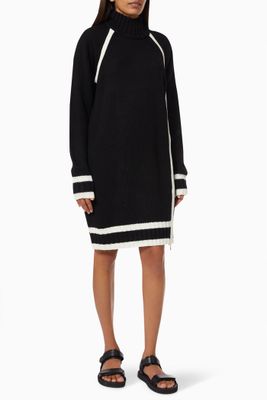 Zipper Sweater Dress in Wool-blend Knit Zipper Sweater Dress in Wool-blend Knit