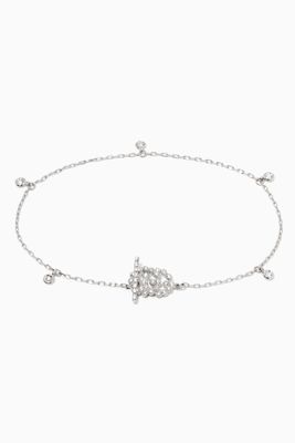 White-Gold & Diamond Double G Bracelet