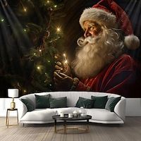 Christmas Santa Hanging Tapestry Wall Art Xmas Large Tapestry Mural Decor Photograph Backdrop Blanket Curtain Home Bedroom Living Room Decoration miniinthebox - thumbnail