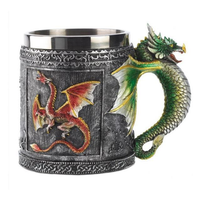 Christmas 3D Novelty Medieval Dragon Mug Faucet Cup Double Wall Stainless Steel Coffee Cups And Mugs Copos Tazas Stainless - thumbnail