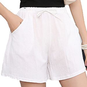 Women's High Waist Yoga Pants Yoga Shorts Drawstring Pocket Shorts Bottoms Tummy Control Butt Lift Quick Dry Solid Color White Turquoise Yellow Linen Yoga Fitness Gym Workout Summer Sports Activewear Lightinthebox