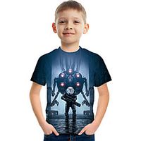 Kids Boys' T shirt Tee Short Sleeve Graphic Rainbow Children Tops Active 3-12 Years miniinthebox - thumbnail