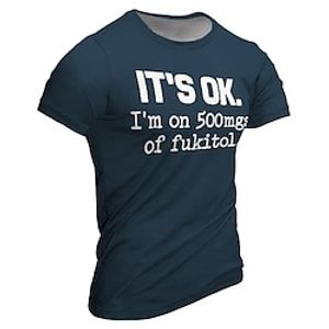 Graphic Letter Daily Designer Retro Vintage Men's 3D Print T shirt Tee Sports Outdoor Holiday Going out T shirt Navy Blue Brown Army Green Short Sleeve Crew Neck Shirt Spring  Summer Clothing Apparel Lightinthebox