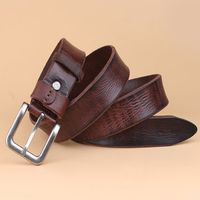 125CM Men Brief Casual First Layer Of Leather Belt All-match Needle Buckle Waistband