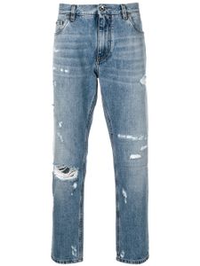 Dolce & Gabbana distressed tapered jeans - Blue