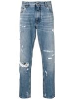 Dolce & Gabbana distressed tapered jeans - Blue