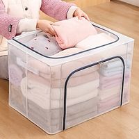 1pc Large Clothes Organizer - Waterproof Nylon Mesh Storage Box for Pants and Fabric - Wardrobe Folding Bins for Cotton Quilts and Finishing Artifacts Bedroom Accessories Lightinthebox - thumbnail