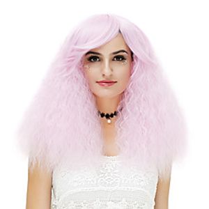 Synthetic Wig Wig Medium Length Light golden Pink / Purple Lake Blue fluorescent green PinkRed Synthetic Hair Women's Red Black Blue miniinthebox