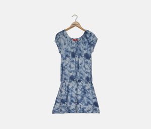 Girls Tie-Dyed Off-the-Shoulder Dress  Storm Wash Blue