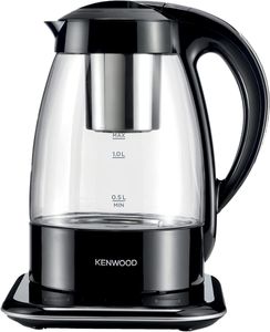 Kenwood 3-In-1 Automatic Tea Maker + Electric Glass Kettle + Drip Coffee Maker 1.2L For Home And Office Tmg70.000Cl Black/Clear