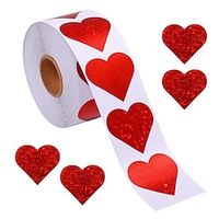 500Pcsroll Sparkle Heart Stickers Red Love Scrapbooking Adhesive Sticker For Valentines Day Wedding Gift Box Bag Decoration Birthday Mother's Day Women's Day White Valentine's Day Gift Lightinthebox - thumbnail
