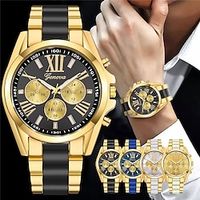 Men's Quartz Watch with Bracelet Set Luxury Business Analog Wristwatch Stainless Steel Strap Watch Male Watch Gift Lightinthebox - thumbnail