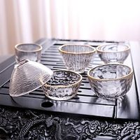 1pcs Glass Hammer Pattern Tracing Gold Cup Kung Fu Tea Master Cup Gold-Rimmed Small Tea Cup Japanese Tea Set Single Cup. Lightinthebox - thumbnail