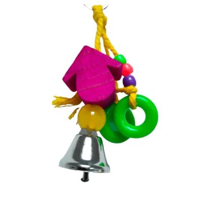 Pets Club Natural Wooden Bird Toy With Bell H-10 Cm, W-5 Cm
