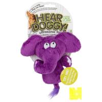 Hear Doggy Mini Flattie Elephant With Chew Guard Technology And Silent Squeak Tech Plush Dog Toy