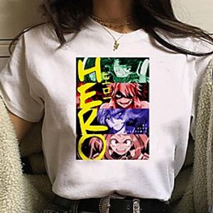 Inspired by My Hero Academia / Boku No Hero Cosplay Anime Cartoon Polyester / Cotton Blend Print Harajuku Graphic Kawaii T-shirt For Women's / Men's miniinthebox