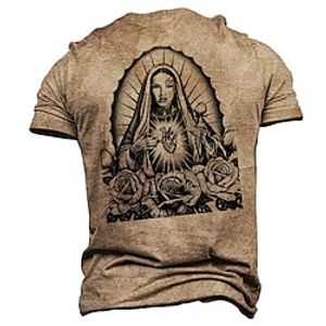 Men's Unisex T shirt Tee 3D Print Graphic Prints Crew Neck Street Daily Print Short Sleeve Tops Designer Casual Vintage Big and Tall Khaki / Summer miniinthebox