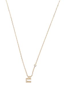 Harfi Ain Necklace Small Solid Gold Plus 1 Solitaire