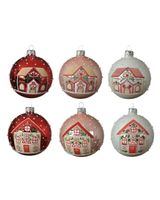 Homesmiths Christmas Bauble Glass Ginger Bread House 8cm Assorted 1 Piece