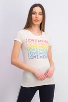 Womens Love More Short Sleeve Tee Off White Womens Love More Short Sleeve Tee Off White