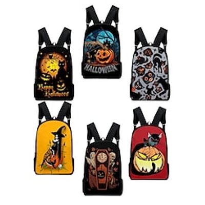 School Backpack Bookbag 3D Halloween for Student Kids Boys Wear-Resistant Large Capacity Adjustable Shoulder Straps Oxford Cloth School Bag Back Pack Satchel 15.811.85.1 inch Lightinthebox