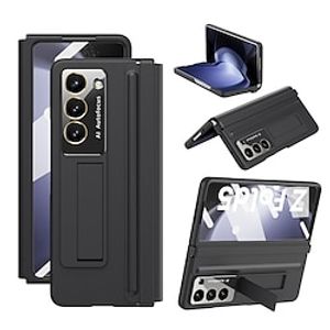 Phone Case For Samsung Galaxy Z Fold 5 Z Fold 4 Back Cover with Stand Holder with Screen Protector Ultra Thin PC PU Leather miniinthebox