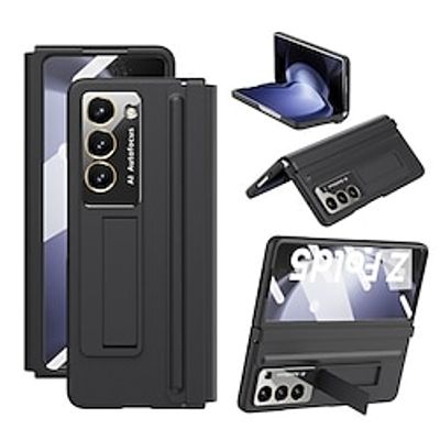 Phone Case For Samsung Galaxy Z Fold 5 Z Fold 4 Back Cover with Stand Holder with Screen Protector Ultra Thin PC PU Leather miniinthebox