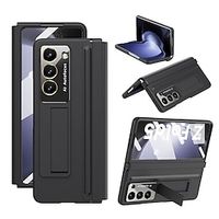 Phone Case For Samsung Galaxy Z Fold 5 Z Fold 4 Back Cover with Stand Holder with Screen Protector Ultra Thin PC PU Leather miniinthebox - thumbnail