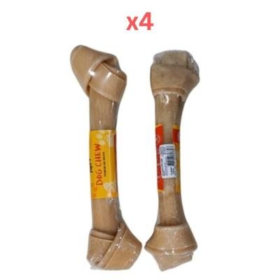 Puppy Dog Chew Knotted Bone 10-10.5 Inch (Pack of 4)