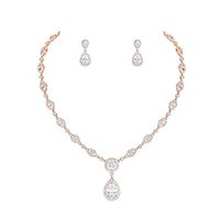 Bridal Jewelry Sets 1 set Cubic Zirconia Zircon Copper 1 Necklace Earrings Women's Elegant Drop Jewelry Set For Wedding Party Anniversary Lightinthebox - thumbnail