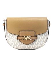 Michael Kors Reed Small Camel Signature PVC Flap Saddle Crossbody Bag - 90071